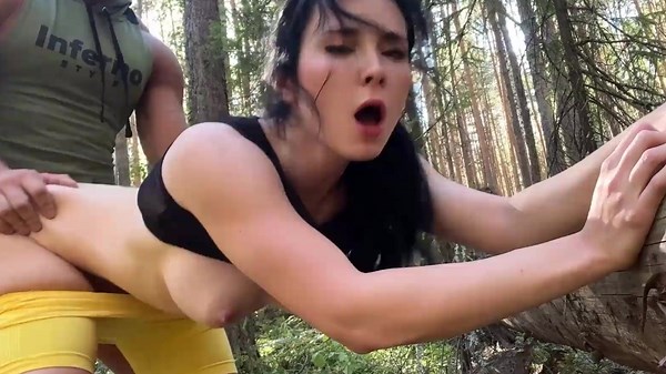 Fit Russian Slut Fucks Muscled Stranger in Outdoor Forest Workout