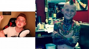 my 7 year old son gets a tattoo..