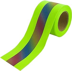 Colorful Rainbow Sew On Reflective Tape for Clothing Safety Fabric Webbing Trim Strip 2" x 16ft (Green)