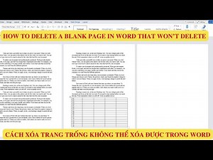 Cách xóa trang trống không xóa được trong Word |How to Delete a Blank Page in Word that Won't Delete