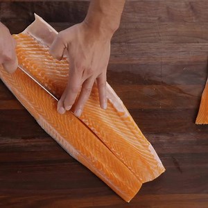 Learn how to perfectly portion fresh Chilean Salmon. Check out our website for the full video and delicious recipes! | Chilean Salmon Marketing Council