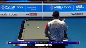 Mario He has turned this contest right around. Five racks in a row put him two away from the semi-finals. 👏 #WorldPoolMasters | Matchroom Pool