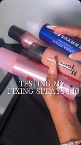 Ladies what’s your go to fixing spray? 🎥 @makeupbypet Testing my fixing sprays. @onesize @kryolanofficial @revolutionpro @soooprocosmetics.shop @lorealpro | Dark Skin Women Makeup
