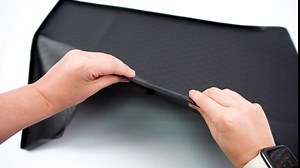 Under Sink Mat 34" x 22" Silicone Under Sink Liner with Drainage Hole Absorbent Mat Waterproof Washable Sink Protector Easy to Clean Under Sink Tray for Kitchen Bathroom Laundry Room