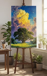 Sunset Tree Landscape Illustration | Dreamy Nature Art (digital Download) - Etsy