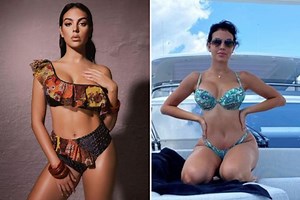 Georgina Rodriguez shows off incredible figure in printed bikini