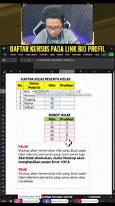 2.1K views · 60 reactions | Perbedaan FALSE dan TRUE pada rumus VLOOKUP dan kapan kita harus pakai TRUE? semuanya dapat kalian lihat pada video ini, semoga udah terjawab yah yang sering nanya dan masih bingung ✍️ #belajarkomputerdarinol #vlookup #false #true #belajarexcel #tutorialexcel #tipsexcel #excel | Belajar Komputer Dari Nol | Facebook
