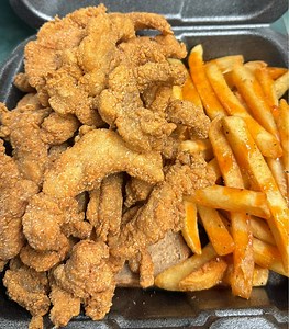 1.2K views · 16 reactions | ️ Miss Valerie your lunch ready Catfish nuggets buffalo sauce on the fries | TAYLOR MADE BURGERS | Facebook