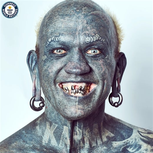 Most tattooed man on earth, Lucky Diamond Rich gets a makeover! 🤯 | Guinness World Records