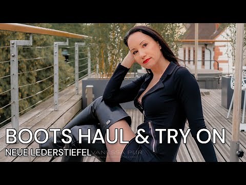 STIEFEL HAUL - neue Lederstiefel, OTK Boots und Kniestiefel Try On