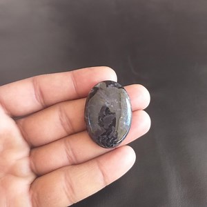 Indigo Gabbro Stone Cabochon: Oval Shape Gemstone for Pendant (37x26x6 MM, 64 Carat ) - Etsy