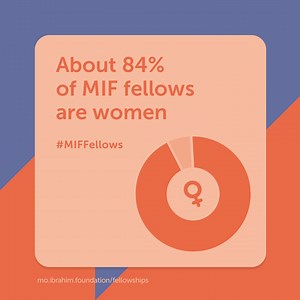 We are proud to highlight that 84% of our fellows are female! 👩🏾‍💻 👐 The Ibrahim Fellowship not only champions leadership among African youth but also fosters a diverse and inclusive environment for all aspiring leaders. If you’re ready to take your career to the next level and make a lasting impact, apply now. 📩 https://mo.ibrahim.foundation/fellowships | Mo Ibrahim Foundation
