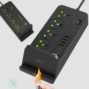 [Hot Item] 110-265V 3000W Power Strip with USB Charger Extension Phone Socket Holder