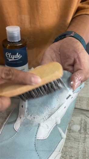 Dusty suede got you down? Don't stress, Clyde Sneaker Care Essentials got your back (and your kicks!) ✨#LetsClyde #TimeToClyde | Clyde Premium Shoe Cleaner