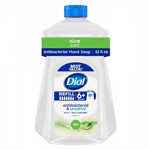 Dial Antibacterial & Sensitive Aloe Scent Liquid Hand Soap Refill, 52 fl oz