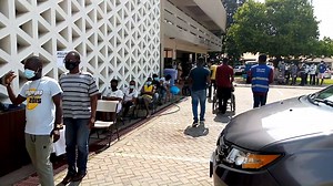 1.3K views | 86-year-old frail, wheelchair-bound ex-Vice Chancellor of the of University of Ghana,Legon arrives in the company of his wife to vote. | Class91.3fm | Facebook