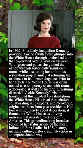 Jacqueline Kennedy's Historic White House Tour A Glimpse Inside