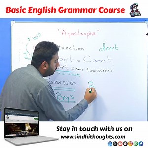 Apostrophe ( ' ) Concept | Functions Get Registered in our Basic English Grammar Course from Sindhi Thoughts for exclusive perks. Complete Course Fee: 350/= Only Course duration: 3 Months Contact: 0333 0439790 Join Us Now ✨🥳 https://sindhithoughts.com/ https://youtube.com/@SindhiThoughts?si=6eA8obICl3e6U3Cl | Sindhi Thoughts
