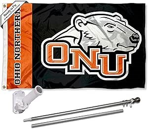 College Flags & Banners Co. Ohio Northern 3x5 Flag and Pole Bracket Mount Bundle