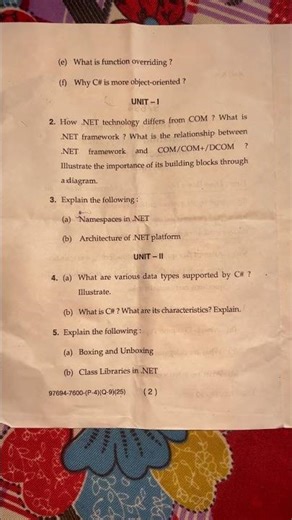 Bca 6th sem .net question paper 2025 #mdu
