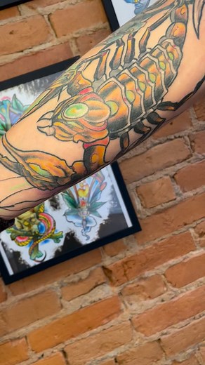 Latest sitting on this inside stem sleeve, love doing colour work! Have time tuesday- Friday next week! Let’s do some fun projects! #stcatharinestattoo #stcatharines #downtownstcatharines #fonthill #thorold #tattoo #welland #niagarafalls #niagara #tattoo #vampire #scorpion #getinked | Dan tattoo