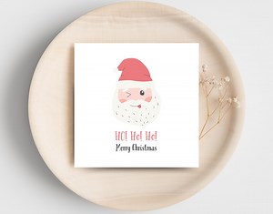 Printable Jolly Santa Claus Holiday Card – Cute Christmas Greeting - Etsy