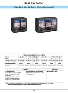 [Hot Item] Premium LG-208SA Blackgems Sliding Door Back Bar Cooler for Commercial Use