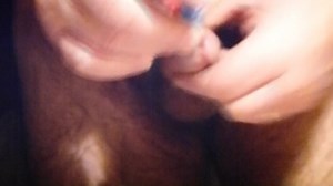 Crazy cumshot with catheter stuck in my cock while I cum!