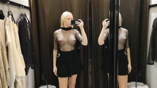 Try On Haul Transparent Clothes, Completely See-Through. At The Mall