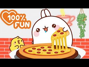 Tasting the best Giant Pizza 🍕🔥 Molang’s Yummy Cooking Adventure