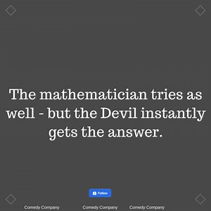3K views · 59 reactions | A mathematician, a philosopher, and a blonde all go to Hell and recieve a challenge from the Devil- if they can stump him, they're free to go to heaven instead. | Comedy Company | Facebook