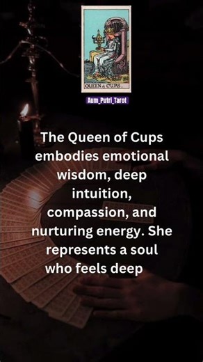 Queen of Cups card meaning🔮 Emotional Healing & Inner Peace | Tarot Short