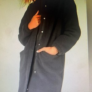 Fabletics 3x Grey Plush Fleece Lennon Long-line Coat