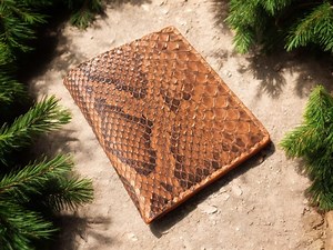 Handmade Brown Python Leather Vertical Bifold Wallet: Custom Exotic Wallet - Etsy Canada