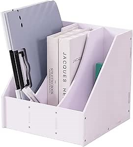 Vertical Magazine File Holder Desk Oragnizer, Binder File Folder Rack for Office Home(3Pack)