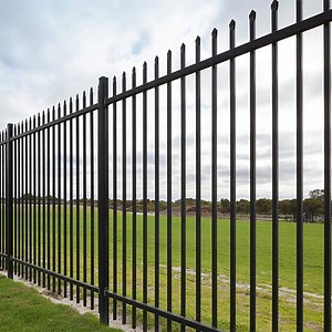 [Hot Item] 8FT Black Galvanized Steel Metal Fence Panels Picket Ornamental Fence
