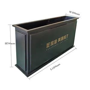[Hot Item] Furniture Garden Flower Pot Outdoor for Plot Manufacturer Customized Wholesale Price Stainless Steel Park Rectangle Planter Box