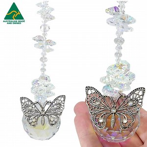Elegant Clear Crystal Butterfly Suncatcher. Large 40mm Crystal Ball, 30cm Long. Stunning Rainbow Crystals, Window Hanging Decor Gift for Mom - Etsy Canada
