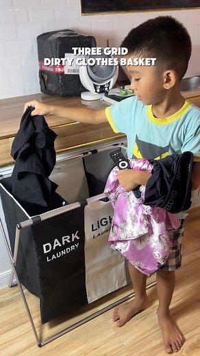 Organize your laundr with this three grid dirty clothes basket. Napaka aesthetic ng design, mas mapadali na ang paglalaba mo nito dahil naka separate na ang mga dirty clothes. #clothesbasket #laundrybasket #threegriddirtyclothesbasket #clothersorganizer #foldablestoragebox #homeessentials | Teacher Edelyn vlog
