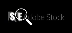 Magnifying glass on the word. Magnifying icon with searching concept. Magnifier button.
