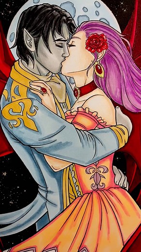 Our Vampire Romance coloring book is available now for only $5.99. The price is going up to $7.99 soon, so do not miss out! This story-based fantasy coloring book is for anyone who has ever dreamed of meeting a vampire. Join an innocent girl who falls in love and has the romantic adventure of a lifetime. Which of these romantic scenes will be your favorite? Find out with Vampire Romance. View Paperback on Amazon: https://amzn.to/3TiujEj View All Coloring Pages: https://jadesummer.com/shop/vampir