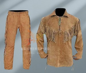 Mens Vintage Fringe Leather Suit: Western Cowboy Buckskin Outfit - Etsy