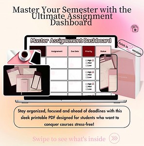 Student Planner Dashboard: Assignment Tracker, GPA, Study Plan (PDF) - Etsy