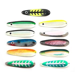 [Hot Item] Alpha Custom 5.5 Inch Luminous Blade Dodger UV Glow Trolling Flasher Spoon for Salmon Fishing
