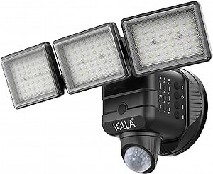 SOLLA LED Security Lights, 5000LM Motion Sensor Light Outdoor, IP65 Waterproof, Dimmable for Yard, Patio, Porch, Black