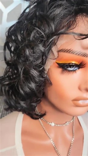 Black Curly Lace Front Wig: Human Hair Blend, Heat Safe, Glueless - Etsy