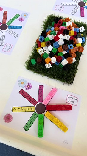 Petal Unifix Cube Activity for PreK & Kindergarten