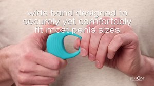 plusOne Vibrating Ring for Couples or Individuals, Body-Safe Silicone, Waterproof, USB Rechargeable, Massager with 10 Vibration Settings, Teal