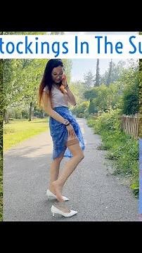 Stay Ups Stockings Review, Shiny Pantyhose Nylons Legs Feet Soles High Heels Model