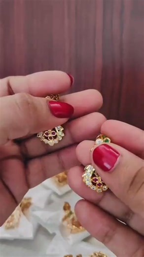 Screw back impon dangler earrings Price - 550 $ To order pls WhatsApp@ 79955 23763 | Tara Collections